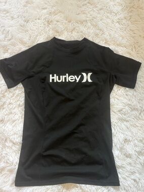 Hurley UPF 50+ Black Logo swim shirt